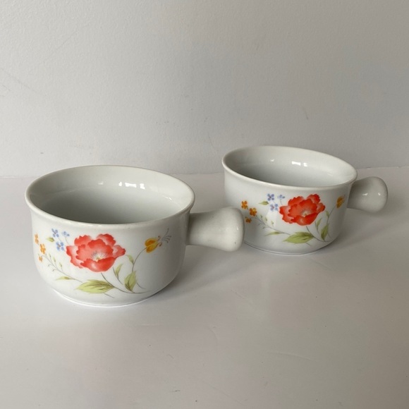 Vintage Kitchen Vintage Made In Japan Ramekin With Handle Wildflower Pattern Set Poshmark